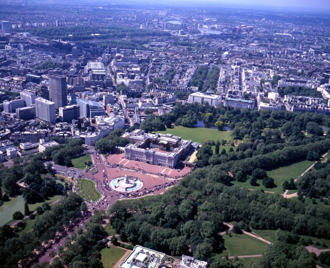 Aerial, Buckingham Palace, London, England