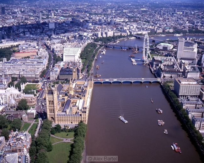 Aerial, Houses of Parliament, London, England