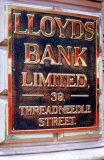 Lloyds Bank Brass Sign, Threadneedle Street, London, England
